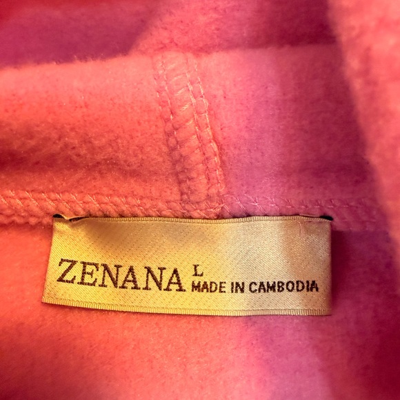 Zenana pink hoodie. Size large. - Picture 3 of 4